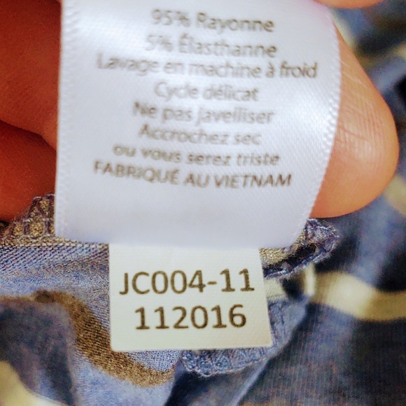 EUC LuLaRoe Julia Dress Soft Blue/Brown/White Striped Skirt Rayon/Spandex XS - Picture 10 of 10